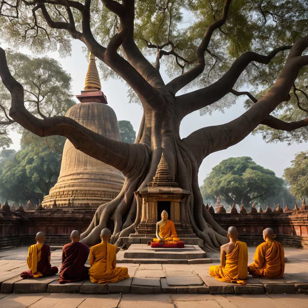 Bodh Gaya and the Bodhi Tree, by Ashoka 