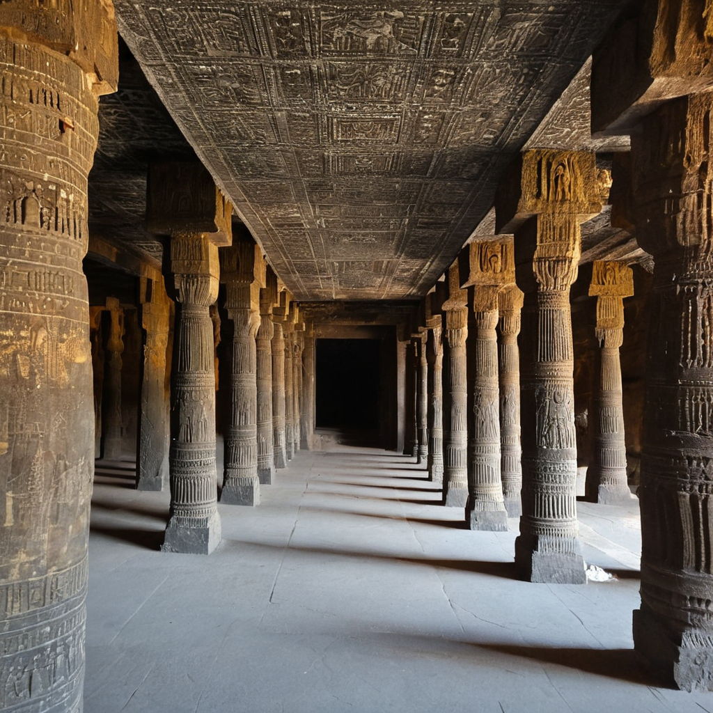 The stunning rock-cut architecture of the Ajanta Caves, featuring intricate frescoes and sculptures that depict scenes from the life of Buddha."