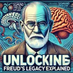 Sigmund Freud and psychoanalysis. The design features a large, detailed illustration of Sigmund Freu