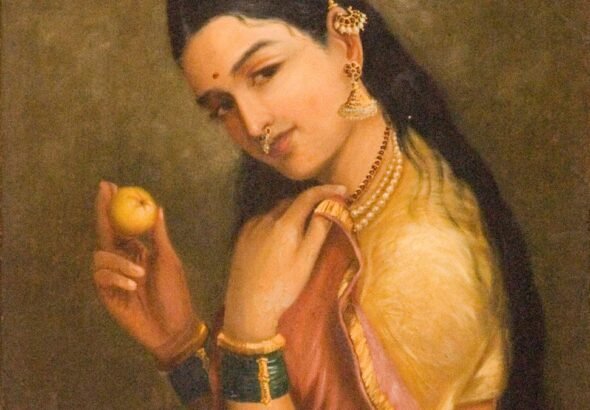 Raja Ravi Varma - Woman Holding a Fruit - (MeisterDrucke-20418)