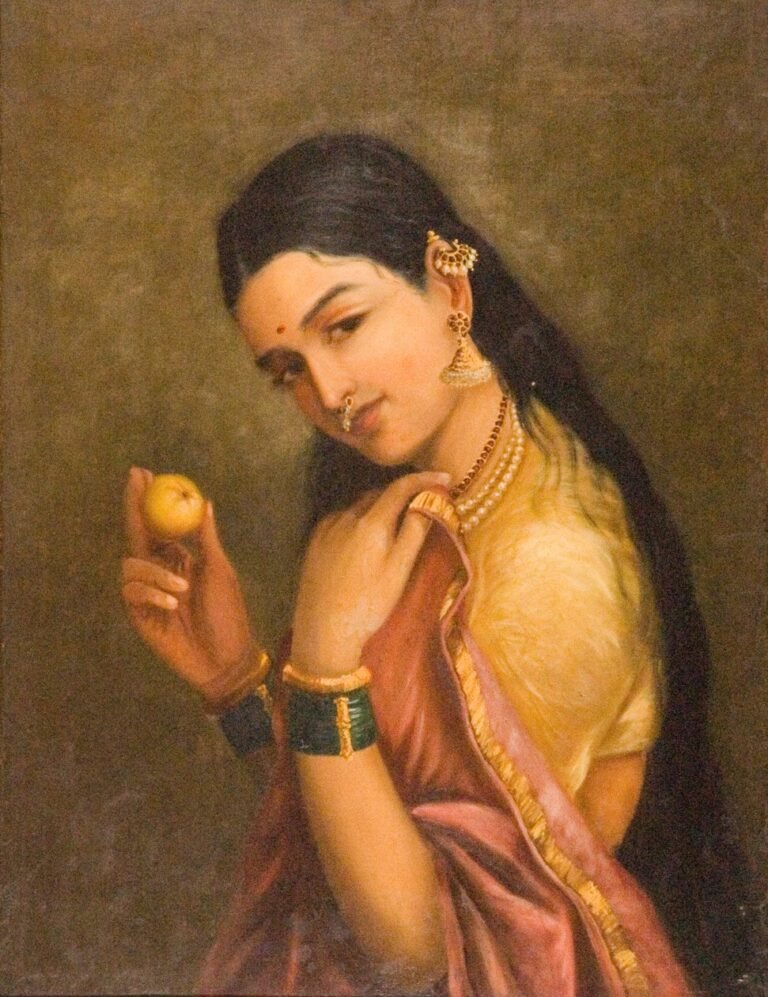 Raja Ravi Varma - Woman Holding a Fruit - (MeisterDrucke-20418)